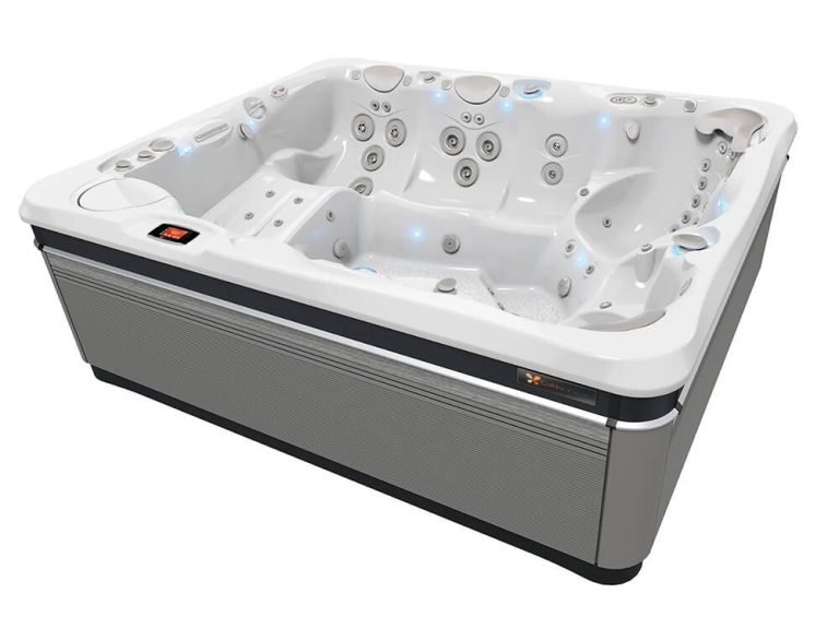 Spa extérieur blanc avec jets hydromassants LED